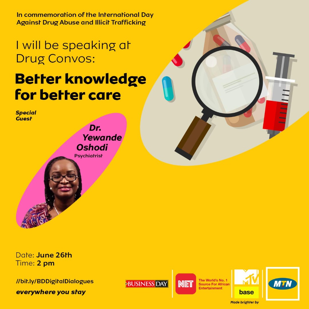 Drug Convos Psychiatry expert Yewande Oshodi to speak at MTN event on